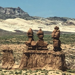 Crystal Van visits with the Hoo Doos in Goblin Valley State Park, Utah. 